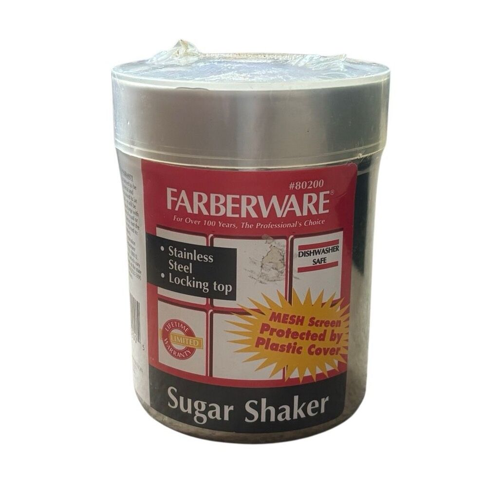 New Farberware Stainless Steel Sugar Shaker Powdered Dredge Plastic Cover 80200⁠